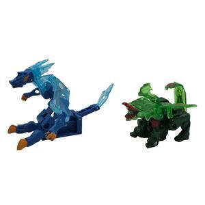 Bakugan Evolutions Geogan Hyenix & Arcleon Ventus Translucent Figures Very Good